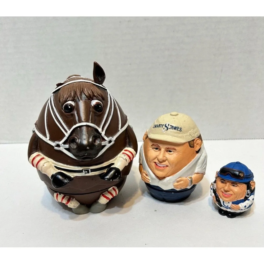 NIB Smarty Jones 2004 Ky Derby Winner Nesting Doll Set Churchill Downs Exclusive